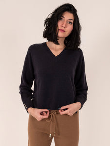 Maglia Peserico in Lana, Seta e Cashmere Navy