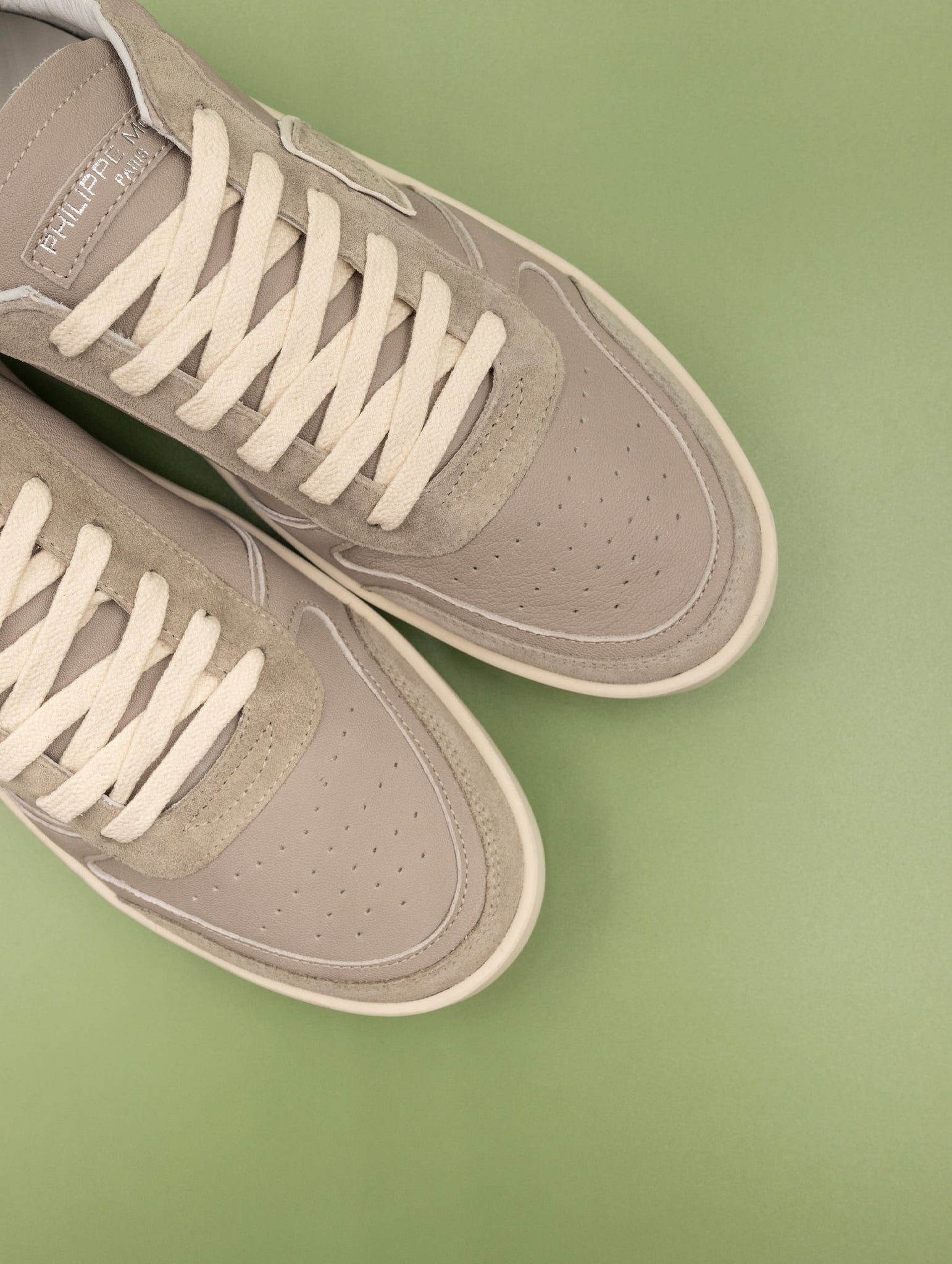 Sneakers Philippe Model Nice in Pelle e Suede Grigia