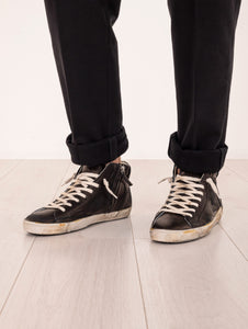 Sneakers High Philippe Model Prsx in Pelle Nera