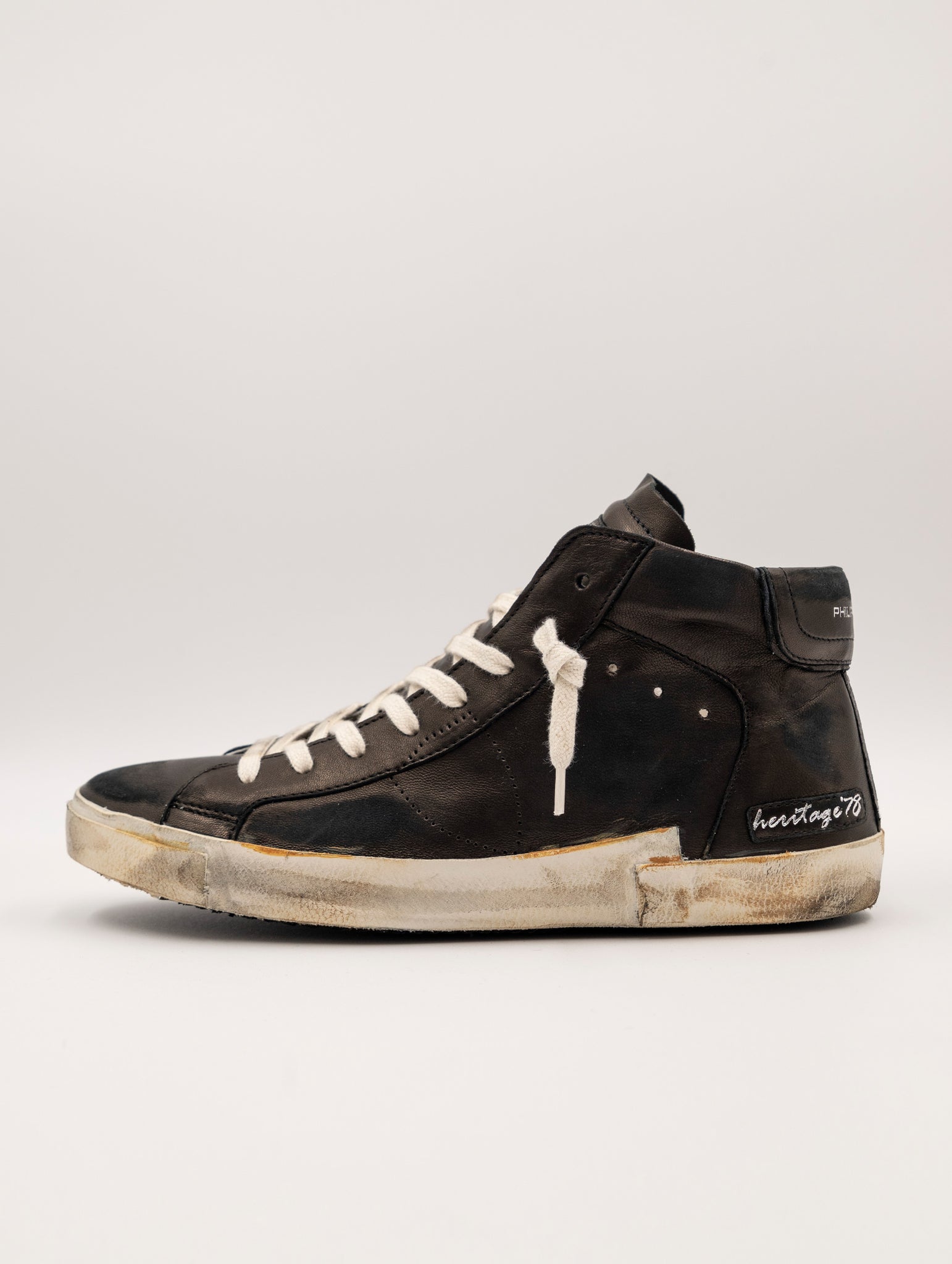 Sneakers High Philippe Model Prsx in Pelle Nera