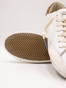 Sneakers Philippe Model Prsx Low Man In Pelle e Tessuto Bianca e Tabacco