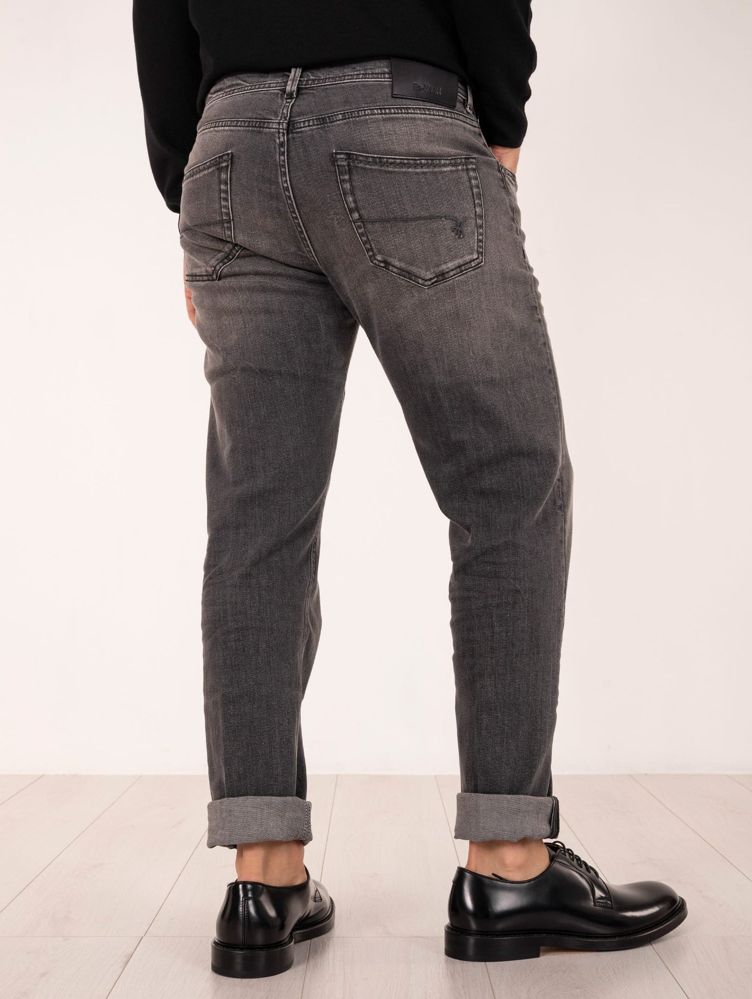 Jeans Re-Hash in Cotone Stretch Denim Nero