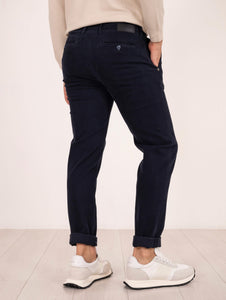 Pantalone Re-Hash in Cotone e Lyocell Piquet Blu