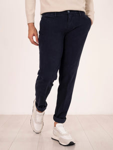 Pantalone Re-Hash in Cotone e Lyocell Piquet Blu