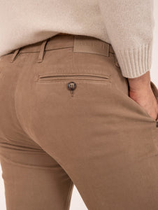 Pantalone Re-Hash in Cotone e Lyocell Piquet Beige