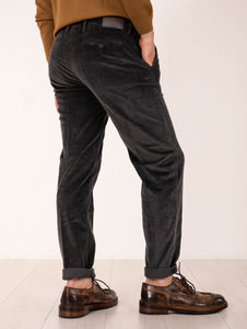 Pantalone Slim Re-Hash in Velluto Lavagna