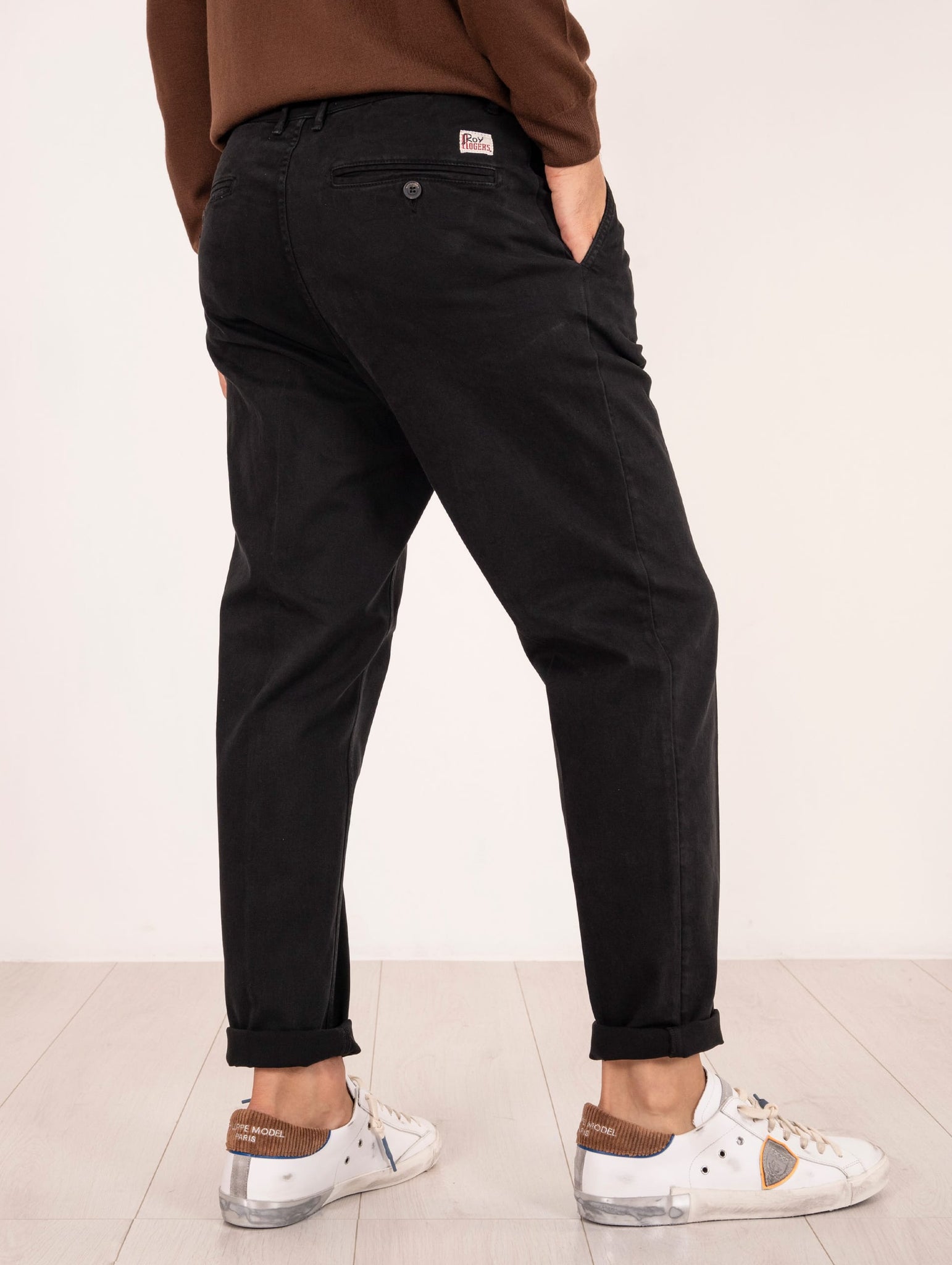 Pantalone Roy Roger's Day Off in Gabardina Nero