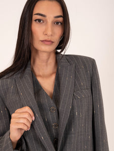 Blazer Simona Corsellini Gessato Lurex Grigio