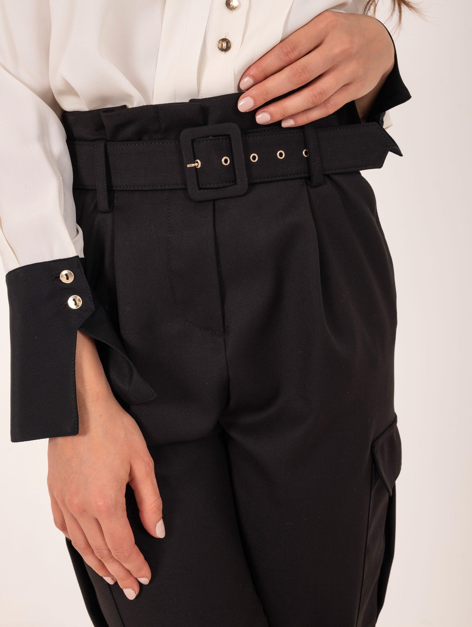 Pantalone Cargo Simona Corsellini in Viscosa Nero