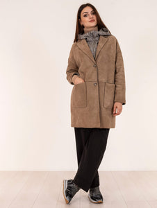 Cappotto Tri Season The Jackie Leather in Suede Beige