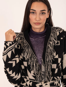 Cardigan Aurelia Tooco in Cashmere, Lana e Viscosa Nero