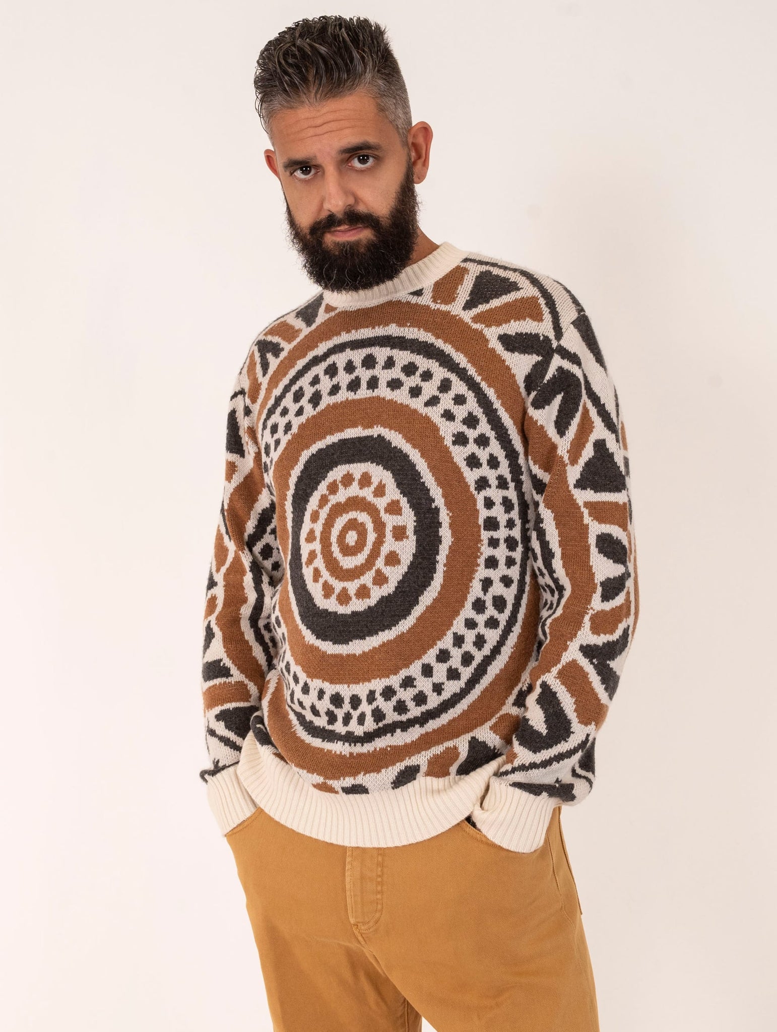 Maglia Napoc Tooco in Misto Lana e Cashmere Fantasia Etnica