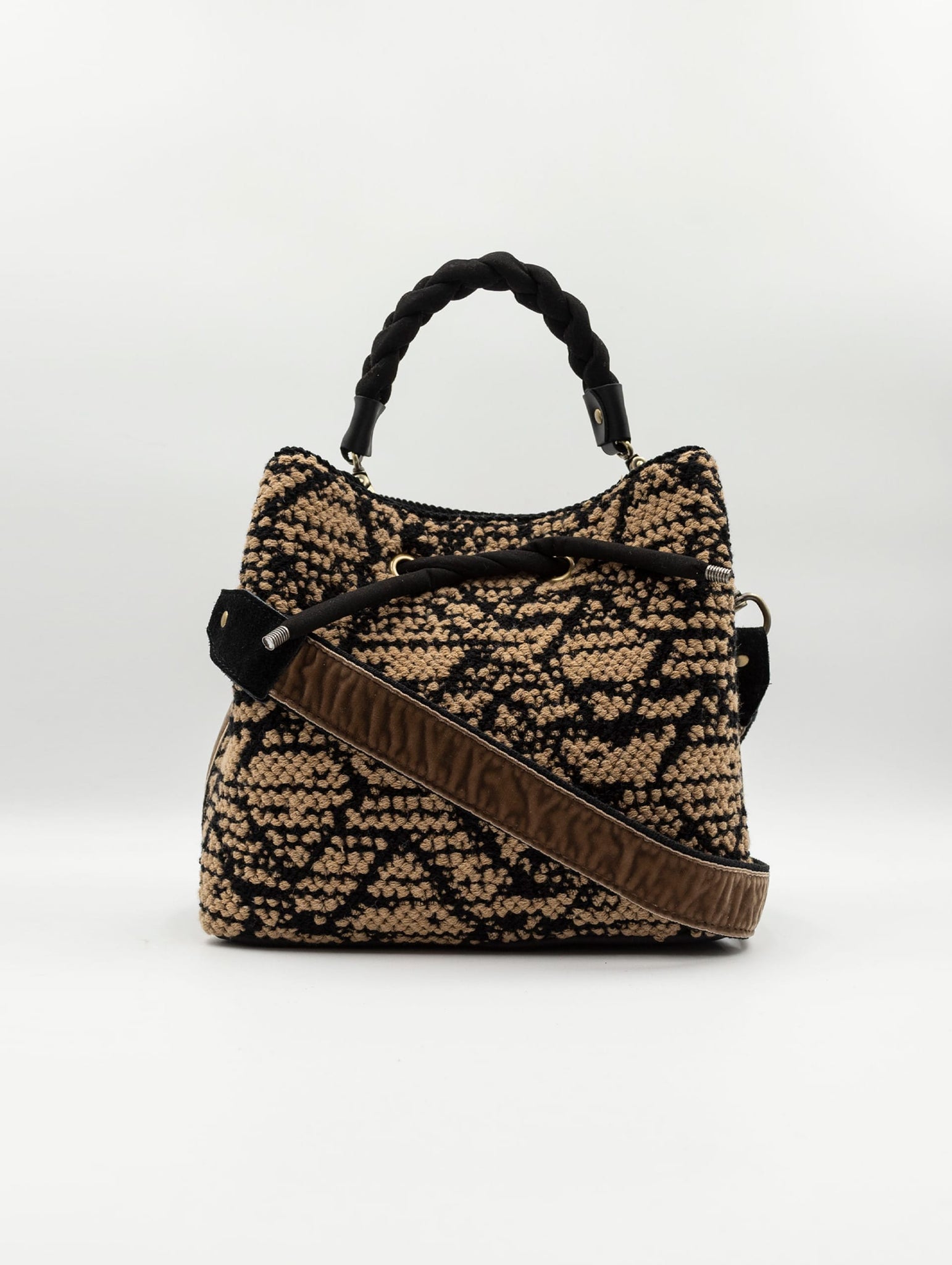 Secchiello Cayos Kilim Via Mail Bag Beige e Nero