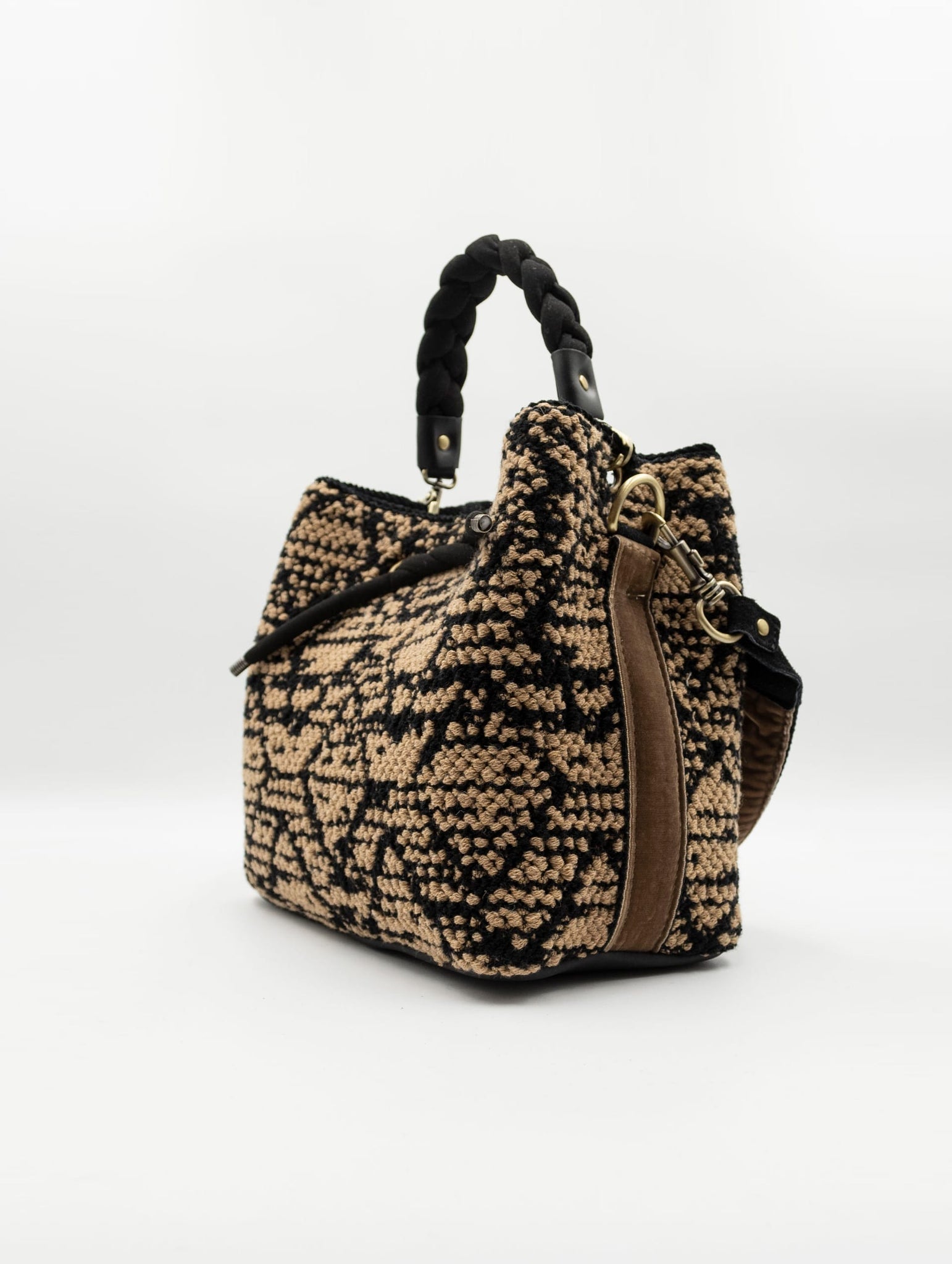 Secchiello Cayos Kilim Via Mail Bag Beige e Nero