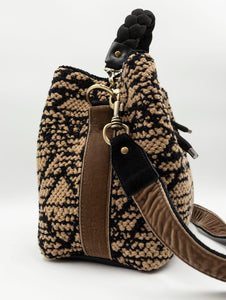 Secchiello Cayos Kilim Via Mail Bag Beige e Nero