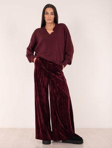 Pantalone Via Masini 80 Velour Bordeaux