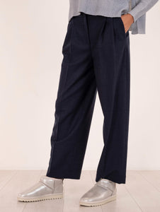 Pantalone Via Masini 80 in Lana Vergine Blu Navy