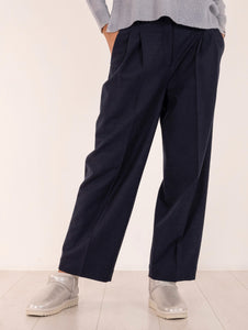 Pantalone Via Masini 80 in Lana Vergine Blu Navy