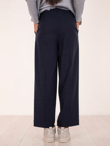 Pantalone Via Masini 80 in Lana Vergine Blu Navy