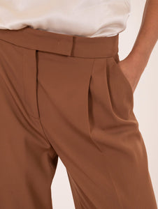 Pantalone Via Masini in Fluido Cadì Nocciola