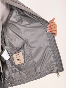 Bomber Violanti in Nylon e Lana Grigio