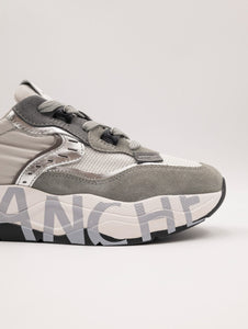 Sneakers Club105 Voile Blanche in Suede e Nylon Grigio e Argento