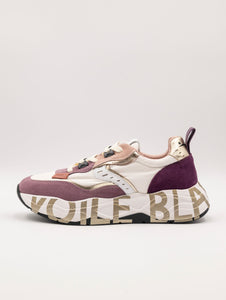 Sneakers Club105 Voile Blanche in Suede e Nylon Bianca e Viola