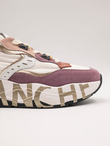 Sneakers Club105 Voile Blanche in Suede e Nylon Bianca e Viola