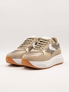 Sneakers Lana Fresh Voile Blanche Beige e Platino