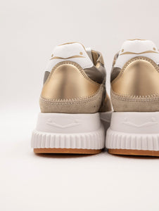 Sneakers Lana Fresh Voile Blanche Beige e Platino