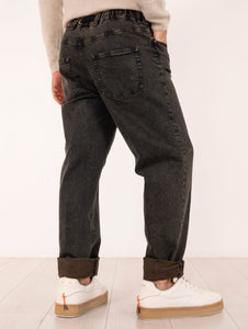 Pantalone White Sand in Cotone Denim Stretch Oliva