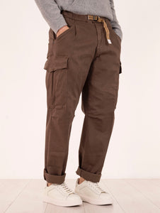 Pantaloni Cargo White Sand in Cotone e Tencel Tabacco