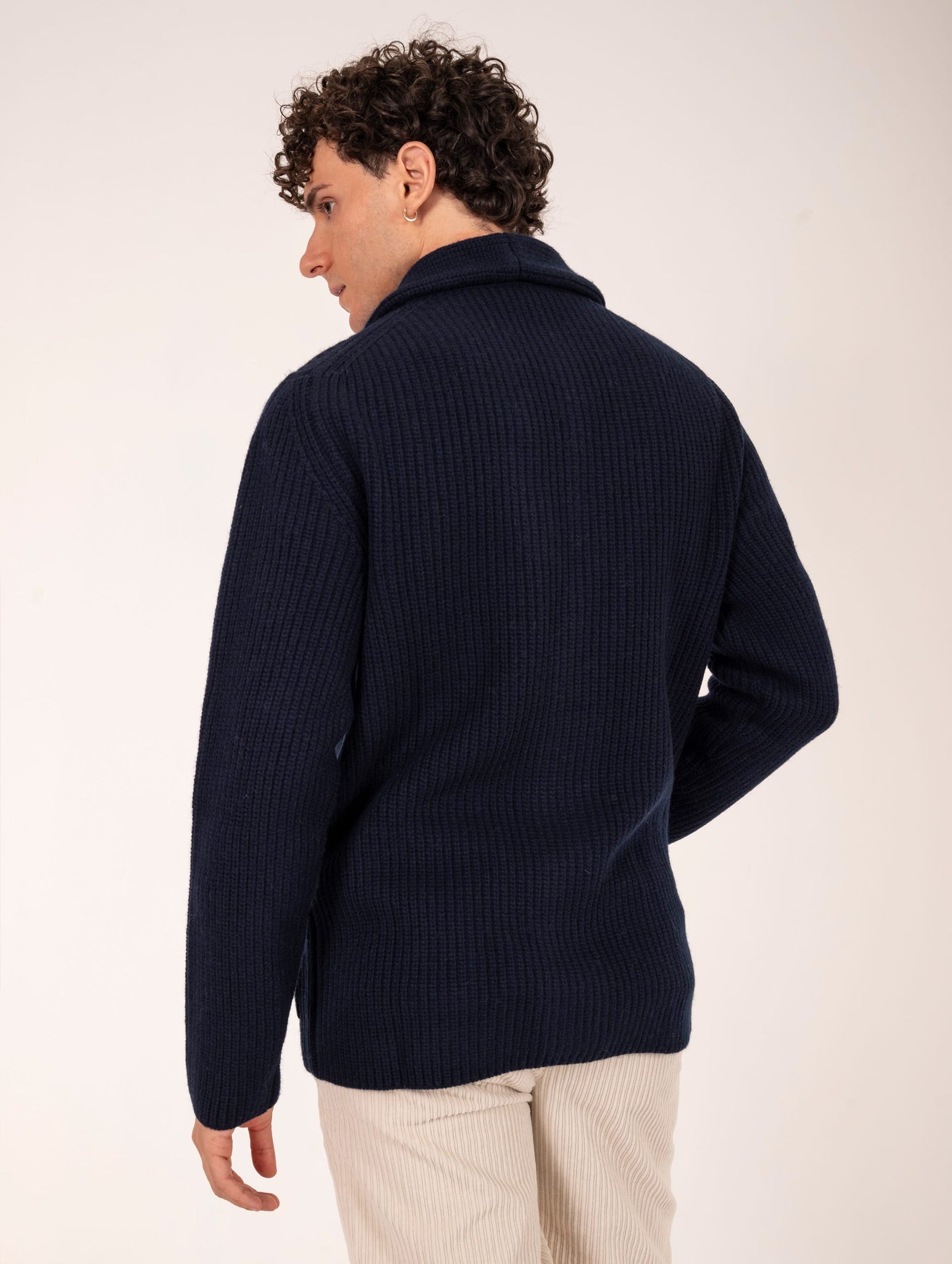 Cardigan Zanieri in Lana e Cashmere Blu