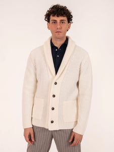 Cardigan Zanieri in Lana e Cashmere Bianco