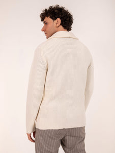 Cardigan Zanieri in Lana e Cashmere Bianco