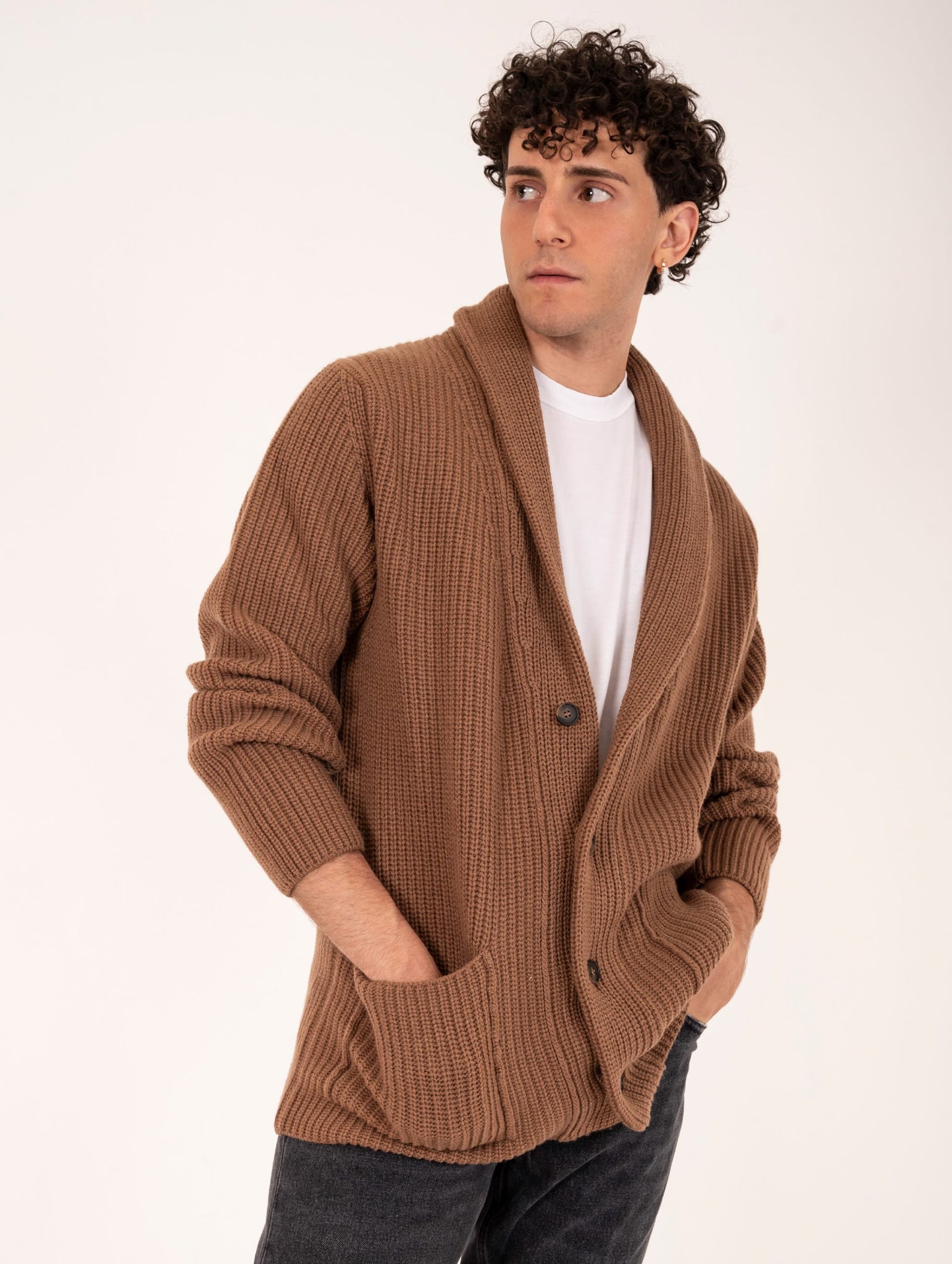 Cardigan Zanieri in Lana e Cashmere Vicuna