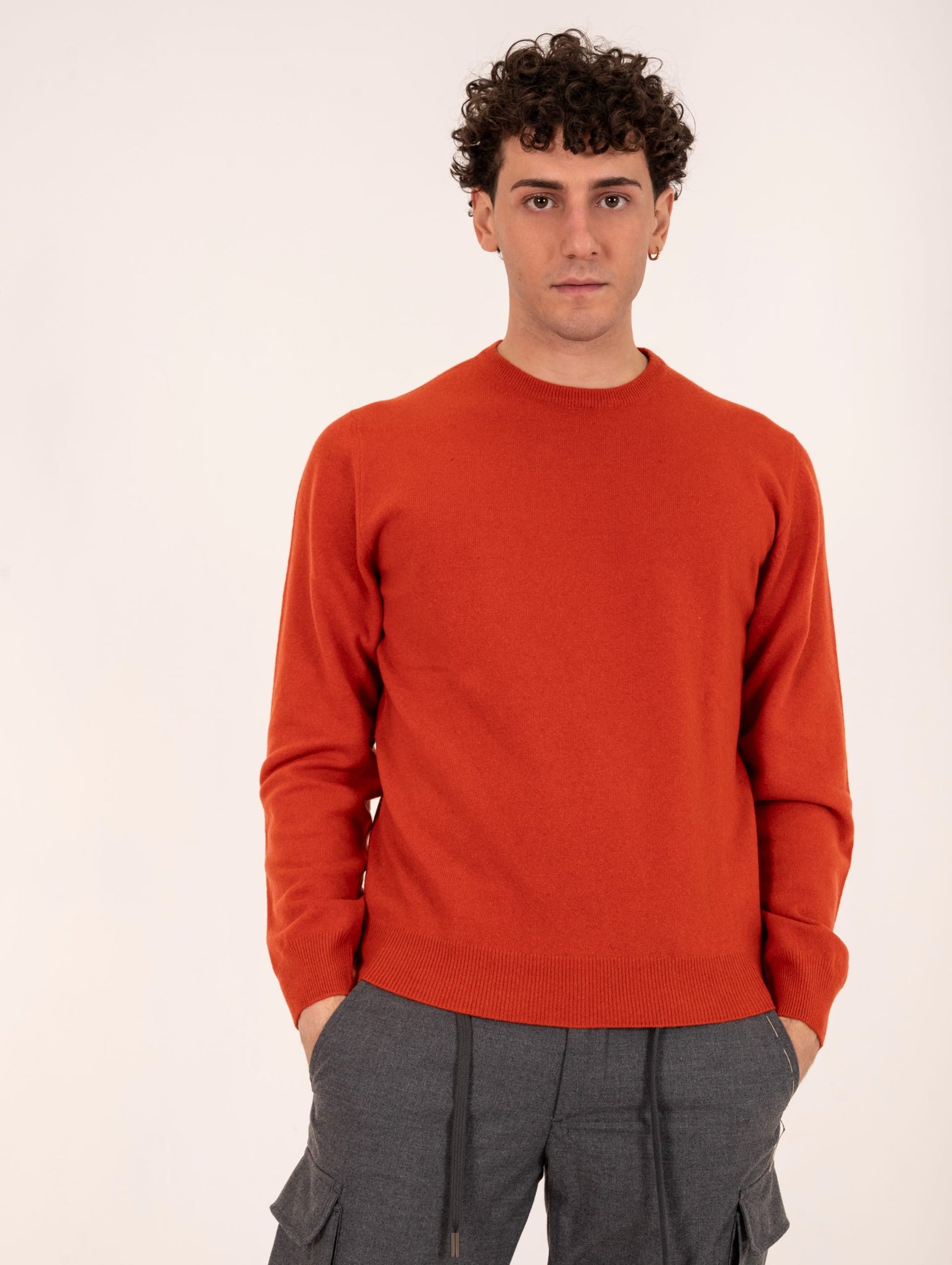 Maglia Girocollo Zanieri Lambswool e Cashmere Zucca