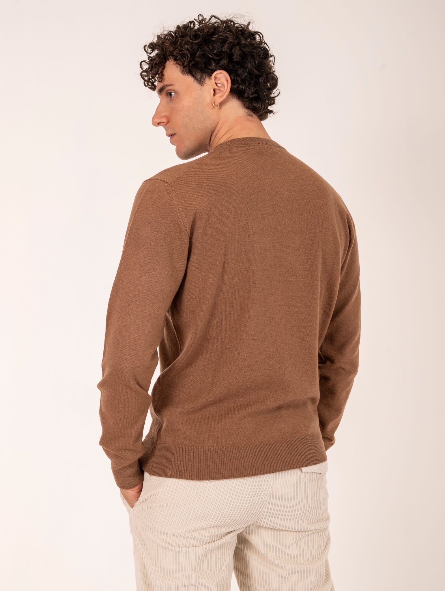 Maglia Girocollo Zanieri Lambswool e Cashmere Caramello