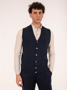 Gilet Zanieri in Lana Merycash Navy