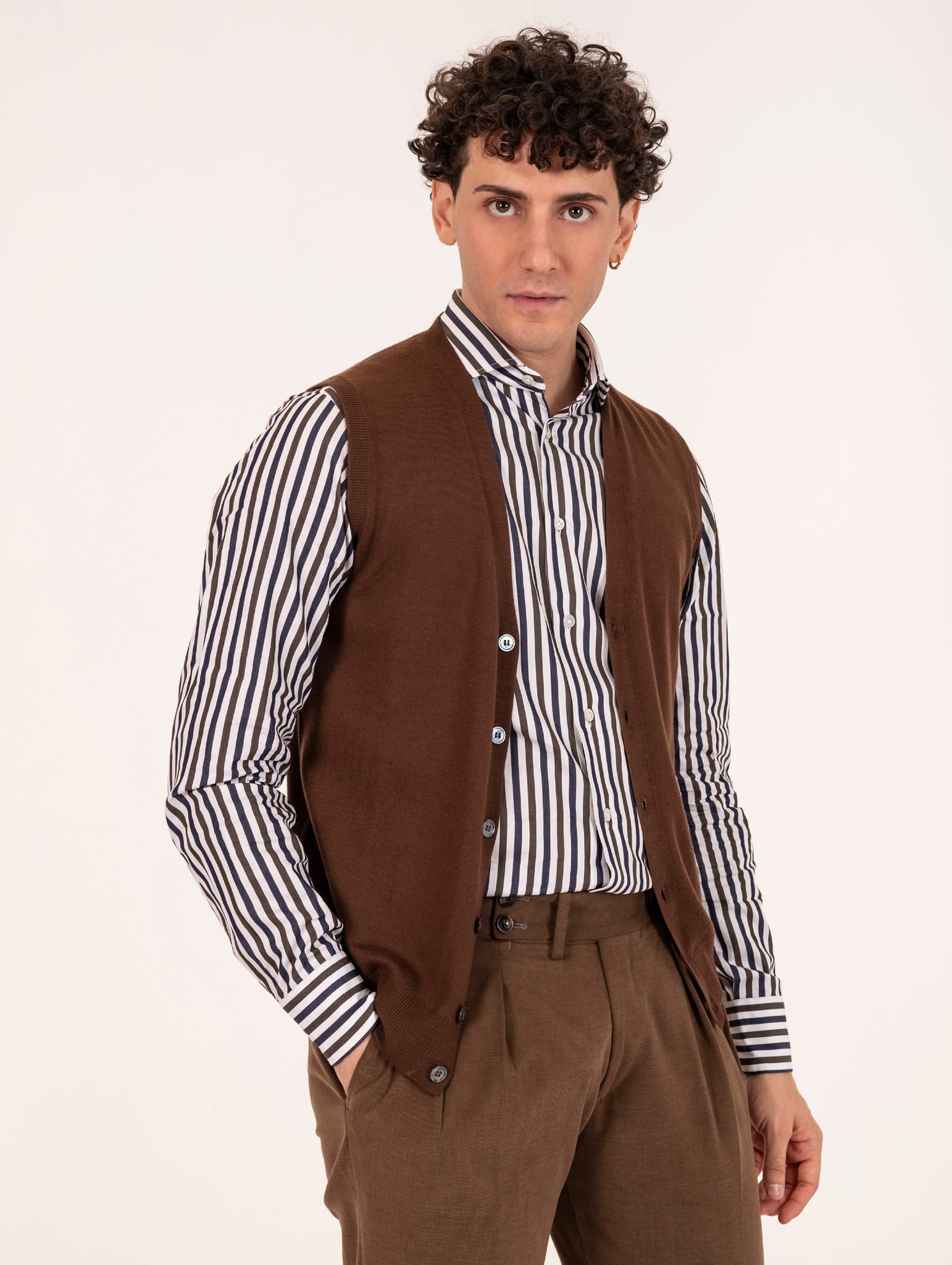 Gilet Zanieri in Lana Merycash Cioccolato