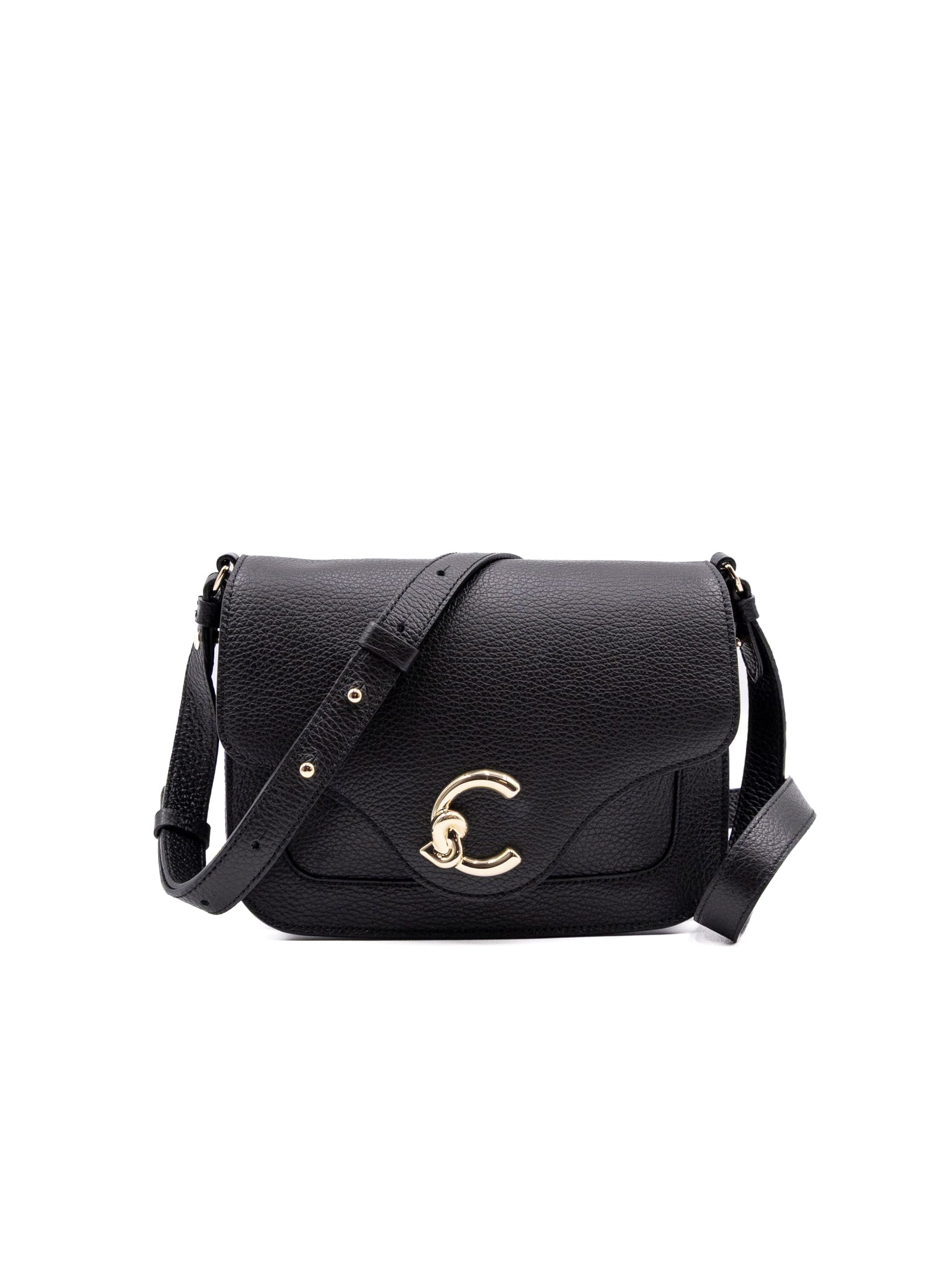 Mini Bag Coccinelle C-Me in Pelle Martellata Nero