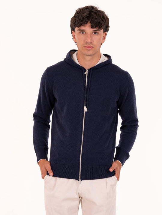 Eleventy Milano Platinum Sweatshirt in Blue Cashmere