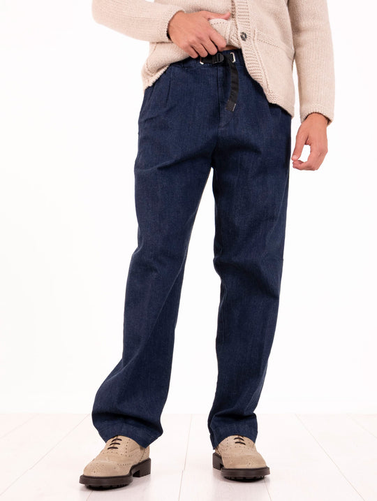 White Sand Pants in Denim Cotton