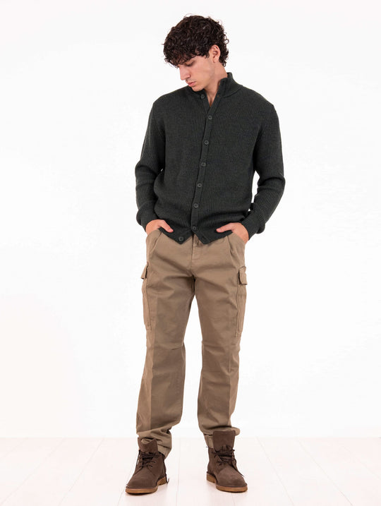 White Sand Cargo Pants in Taupe Cotton