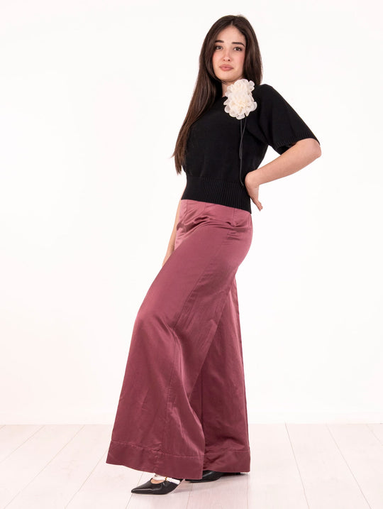 Pantalone Alessia Santi in Cotone e Seta Cipolla