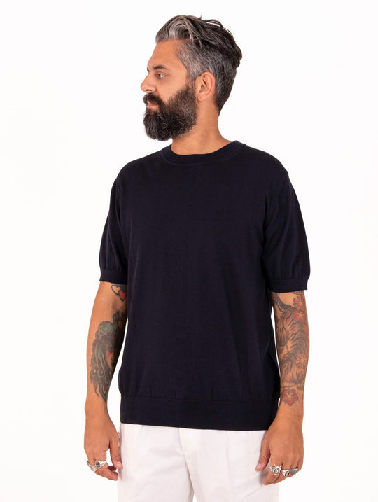 Maglia M/M Alpha Studio in Cotone Blu Notte