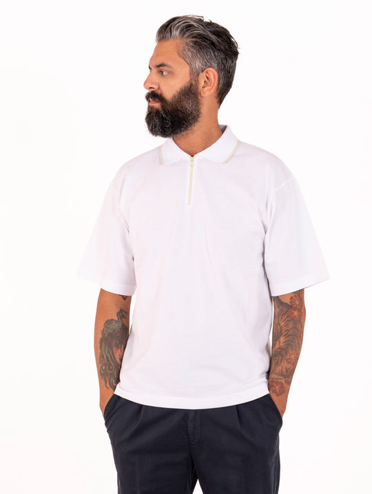 Polo Alpa Studio in Cotone Piquet Bianca