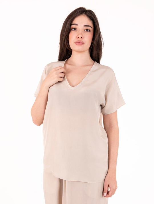 Blusa Alysi in Seta Gesso