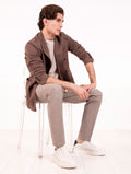 Circolo 1901 Double-Breasted Jacket in Chocolate Jersey