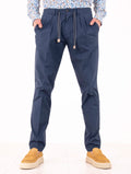Hose Devore aus Baumwolle in Navy